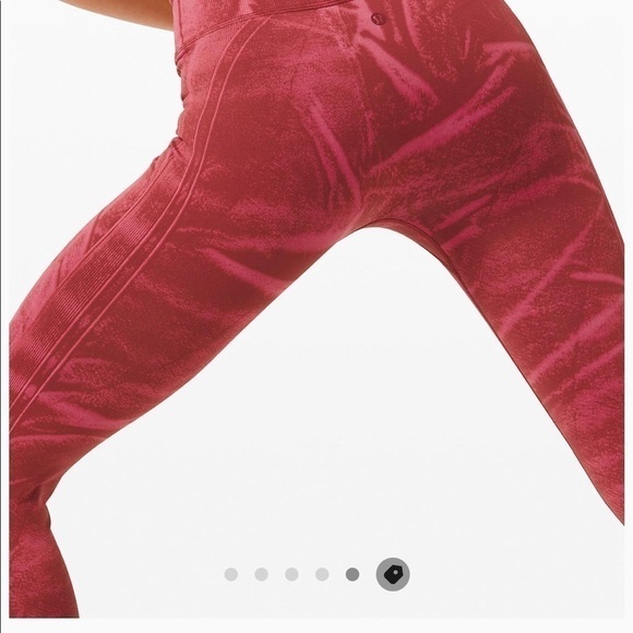 Ebb to Street Tight Wash Lululemon Leggings size 10 red & pink seamless - Picture 5 of 11